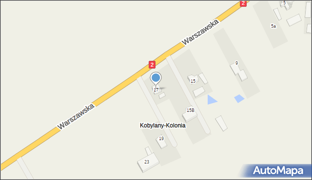 Kobylany, Warszawska, 17, mapa Kobylany