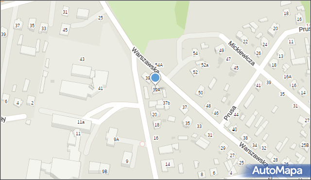 Kock, Warszawska, 39A, mapa Kock