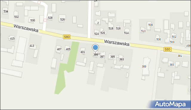 Koczargi Nowe, Warszawska, 399, mapa Koczargi Nowe