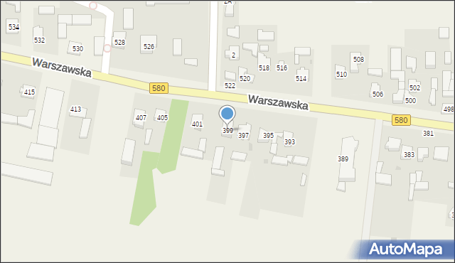 Koczargi Nowe, Warszawska, 399, mapa Koczargi Nowe