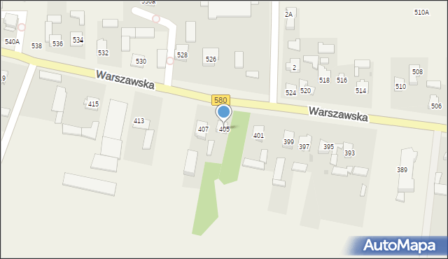 Koczargi Nowe, Warszawska, 405, mapa Koczargi Nowe