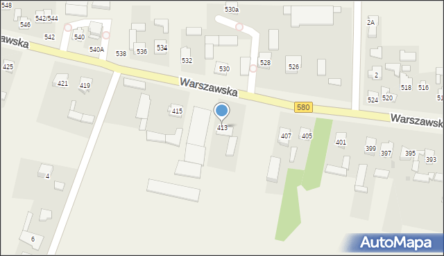 Koczargi Nowe, Warszawska, 413, mapa Koczargi Nowe