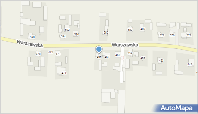 Koczargi Nowe, Warszawska, 465, mapa Koczargi Nowe