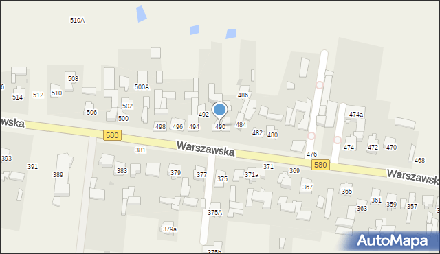 Koczargi Nowe, Warszawska, 490, mapa Koczargi Nowe