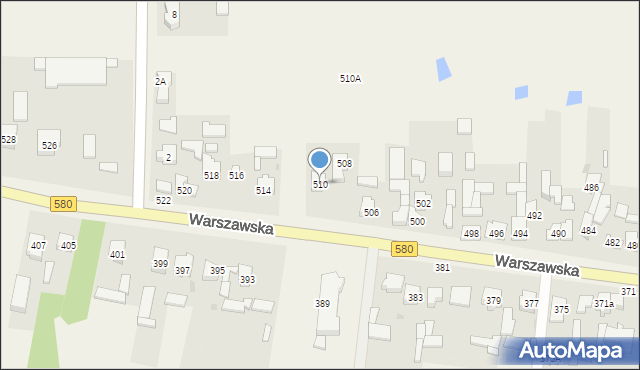 Koczargi Nowe, Warszawska, 510, mapa Koczargi Nowe