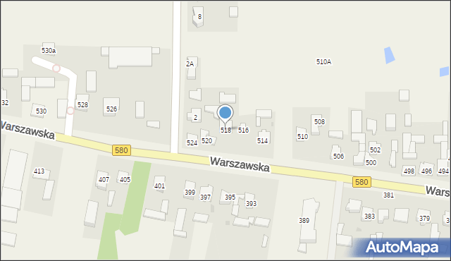 Koczargi Nowe, Warszawska, 518, mapa Koczargi Nowe