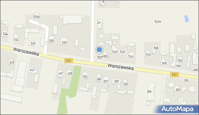 Koczargi Nowe, Warszawska, 524, mapa Koczargi Nowe