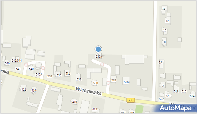 Koczargi Nowe, Warszawska, 530a, mapa Koczargi Nowe