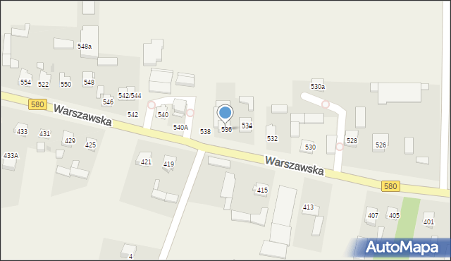 Koczargi Nowe, Warszawska, 536, mapa Koczargi Nowe