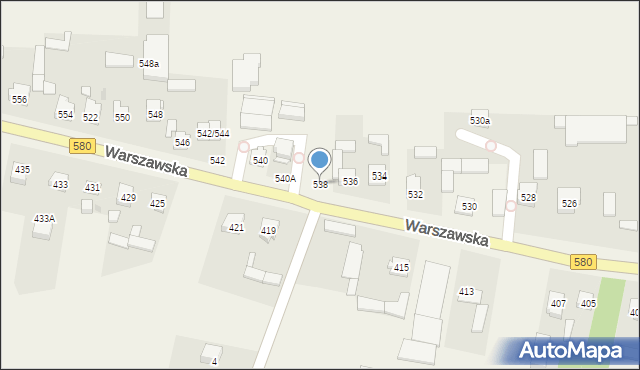 Koczargi Nowe, Warszawska, 538, mapa Koczargi Nowe