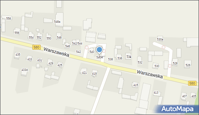 Koczargi Nowe, Warszawska, 540A, mapa Koczargi Nowe