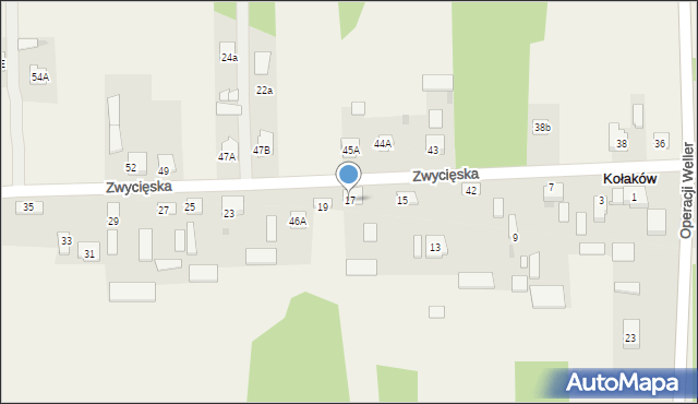 Kołaków, Walecznych, 17, mapa Kołaków