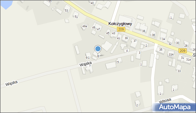 Kołczygłowy, Wąska, 6, mapa Kołczygłowy