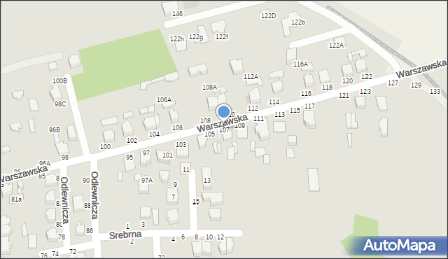 Koluszki, Warszawska, 107, mapa Koluszki