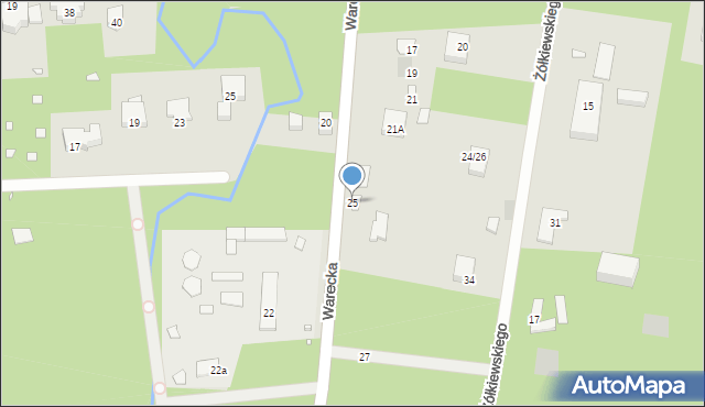 Konstancin-Jeziorna, Warecka, 25, mapa Konstancin-Jeziorna