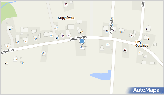 Kopytówka, Wadowicka, 21, mapa Kopytówka