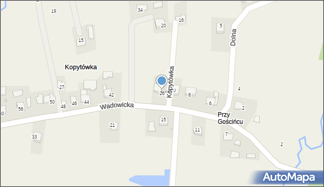 Kopytówka, Wadowicka, 26, mapa Kopytówka