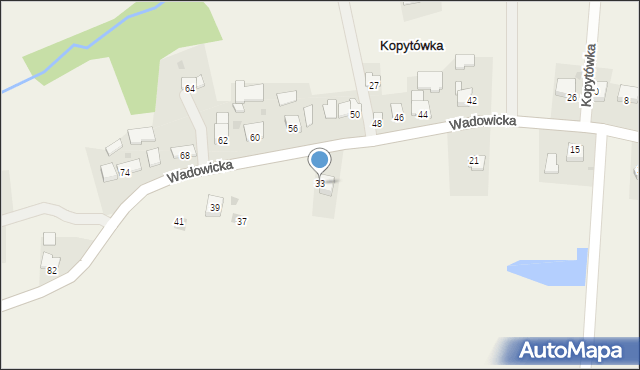 Kopytówka, Wadowicka, 33, mapa Kopytówka