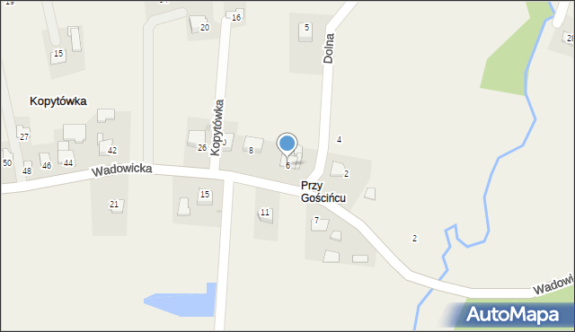 Kopytówka, Wadowicka, 6, mapa Kopytówka