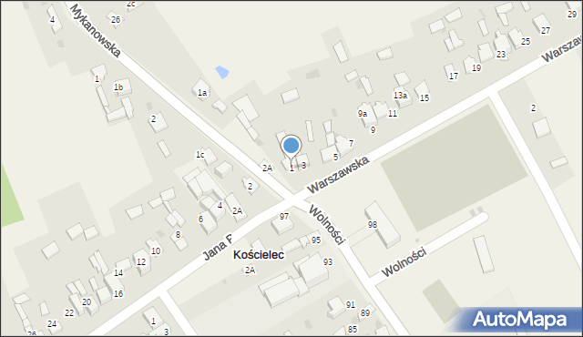 Kościelec, Warszawska, 1, mapa Kościelec