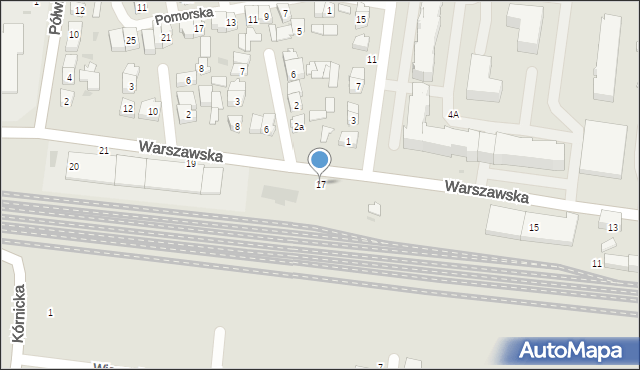 Kostrzyn, Warszawska, 17, mapa Kostrzyn