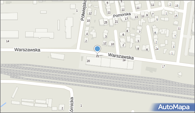 Kostrzyn, Warszawska, 21, mapa Kostrzyn