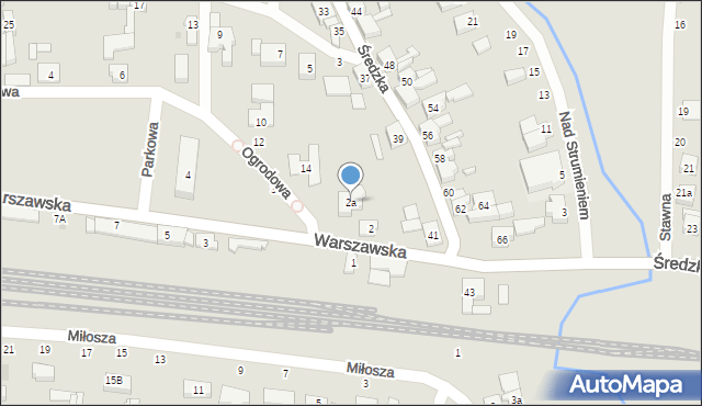 Kostrzyn, Warszawska, 2a, mapa Kostrzyn