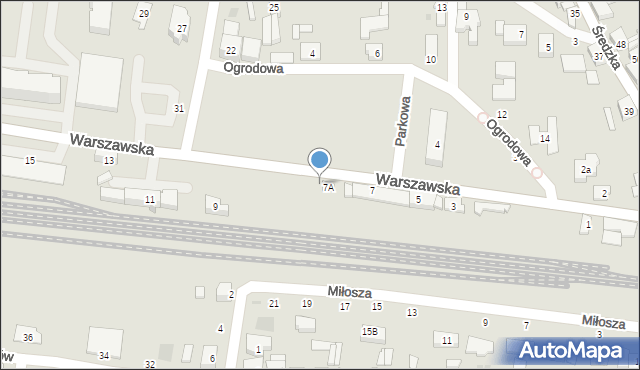 Kostrzyn, Warszawska, 7A, mapa Kostrzyn