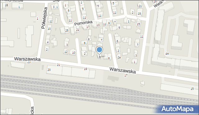 Kostrzyn, Warszawska, 8, mapa Kostrzyn