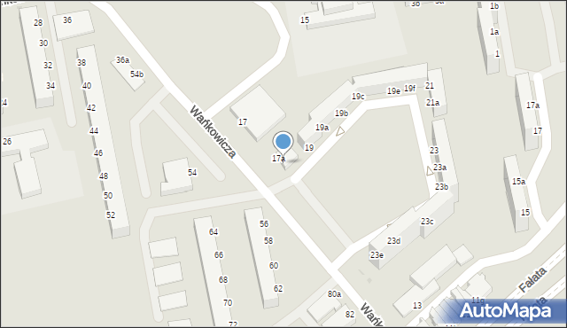 Koszalin, Wańkowicza Melchiora, 17b, mapa Koszalina