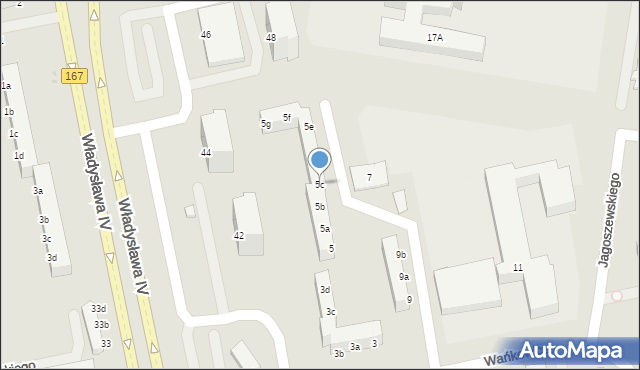 Koszalin, Wańkowicza Melchiora, 5c, mapa Koszalina