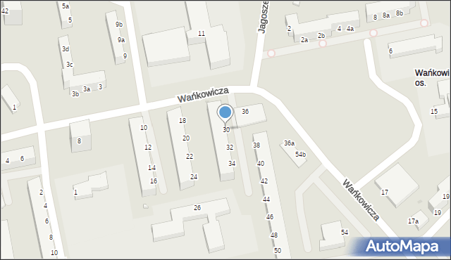 Koszalin, Wańkowicza Melchiora, 30, mapa Koszalina