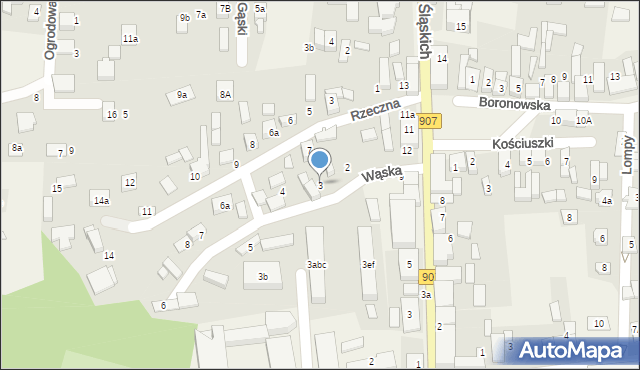 Koszęcin, Wąska, 3, mapa Koszęcin