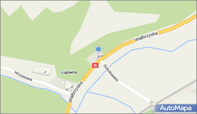 Kowalowa, Wałbrzyska, 45, mapa Kowalowa