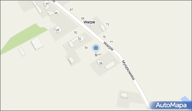 Koziegłówki, Warpie, 56, mapa Koziegłówki