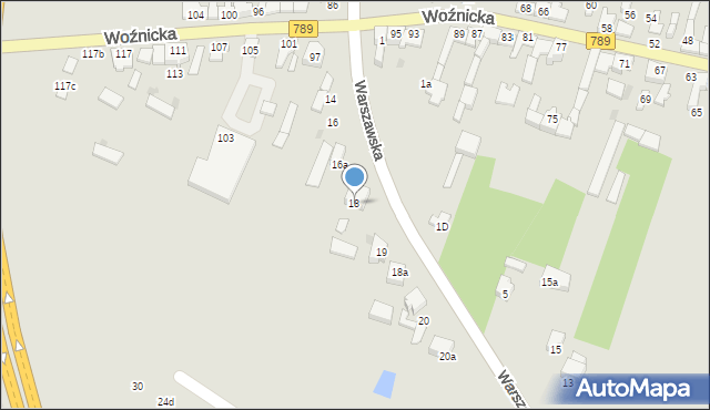 Koziegłowy, Warszawska, 18, mapa Koziegłowy