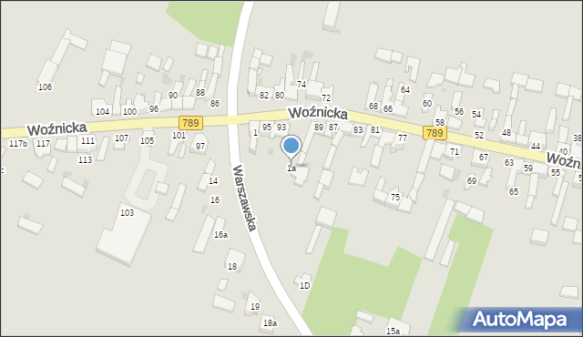 Koziegłowy, Warszawska, 1a, mapa Koziegłowy