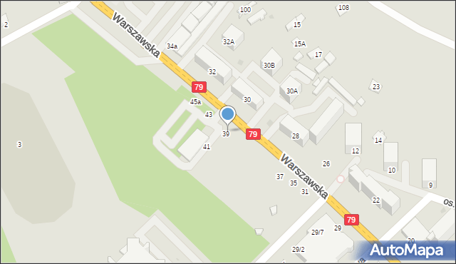 Kozienice, Warszawska, 41a, mapa Kozienice