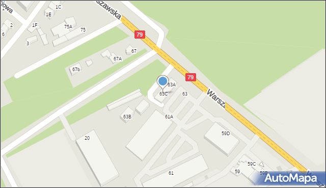 Kozienice, Warszawska, 63C, mapa Kozienice