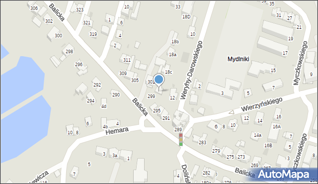 Kraków, Wapiennik, 18, mapa Krakowa