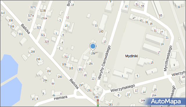 Kraków, Wapiennik, 18a, mapa Krakowa