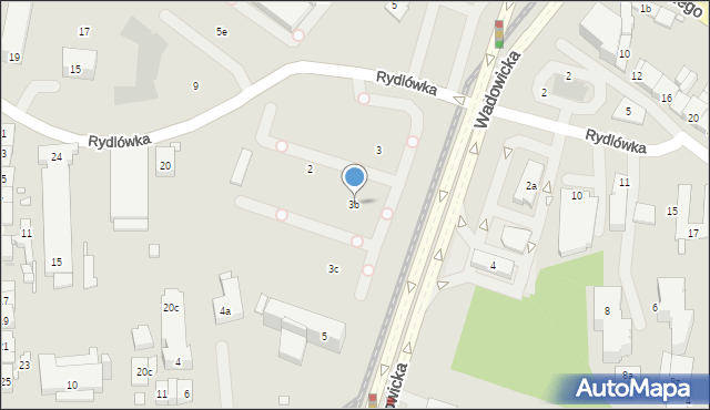 Kraków, Wadowicka, 3b, mapa Krakowa