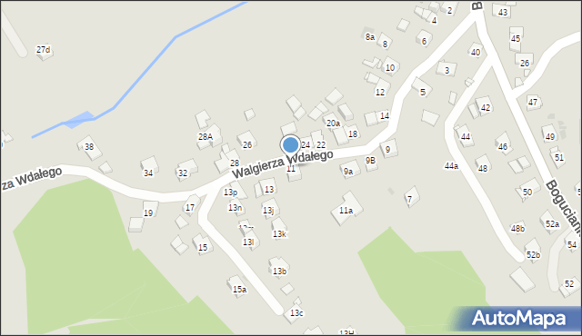 Kraków, Walgierza Wdałego, 11, mapa Krakowa