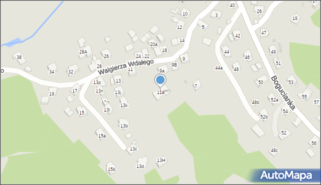 Kraków, Walgierza Wdałego, 11a, mapa Krakowa