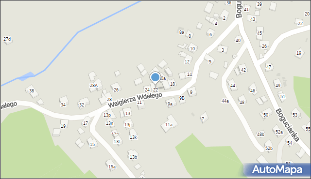 Kraków, Walgierza Wdałego, 22, mapa Krakowa