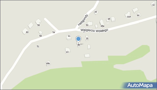 Kraków, Walgierza Wdałego, 39, mapa Krakowa