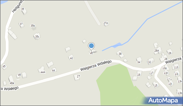 Kraków, Walgierza Wdałego, 40, mapa Krakowa