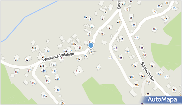 Kraków, Walgierza Wdałego, 9, mapa Krakowa