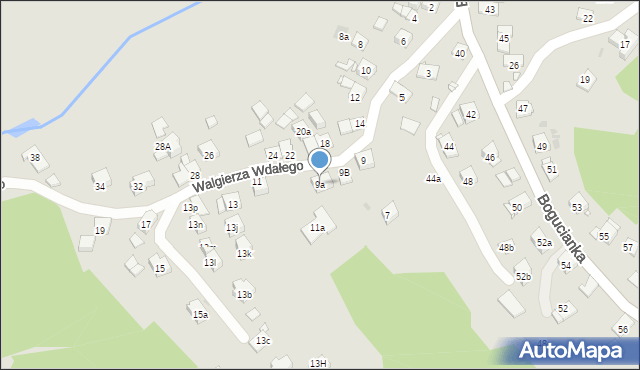 Kraków, Walgierza Wdałego, 9a, mapa Krakowa