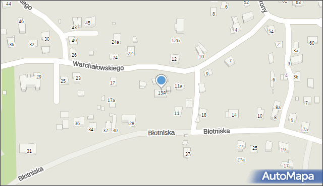 Kraków, Warchałowskiego Edwarda, prof., 13A, mapa Krakowa